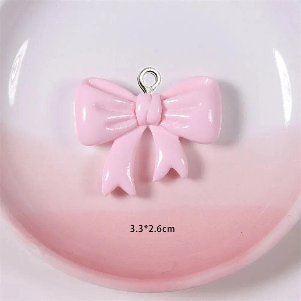 Resin Art Keychain - 10 Pieces Candy Color Bow Resin
