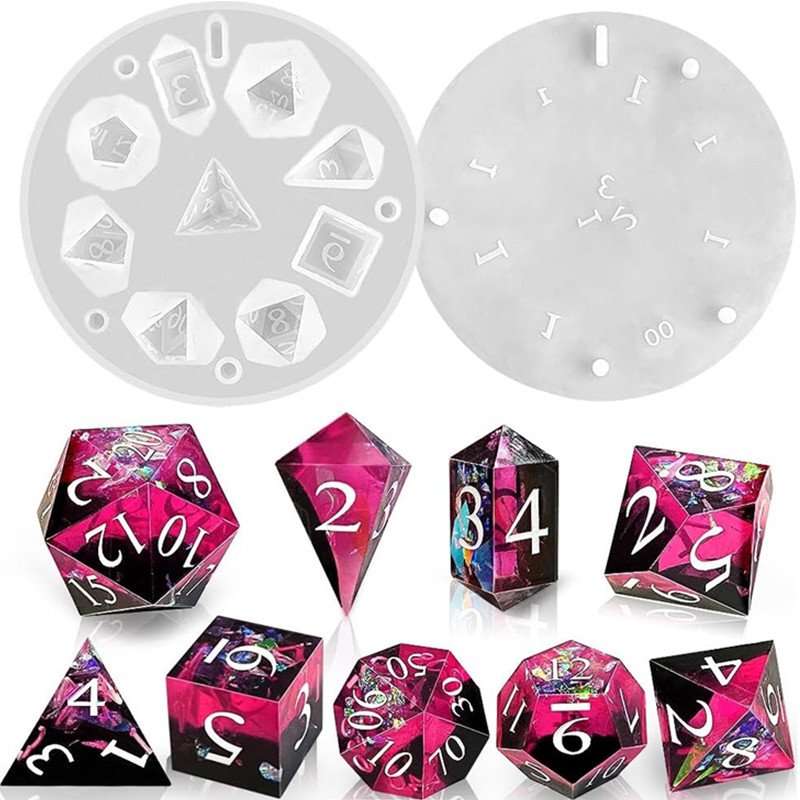 Resin Art Mould - DIY DND Sharp Edge Dice Silicone