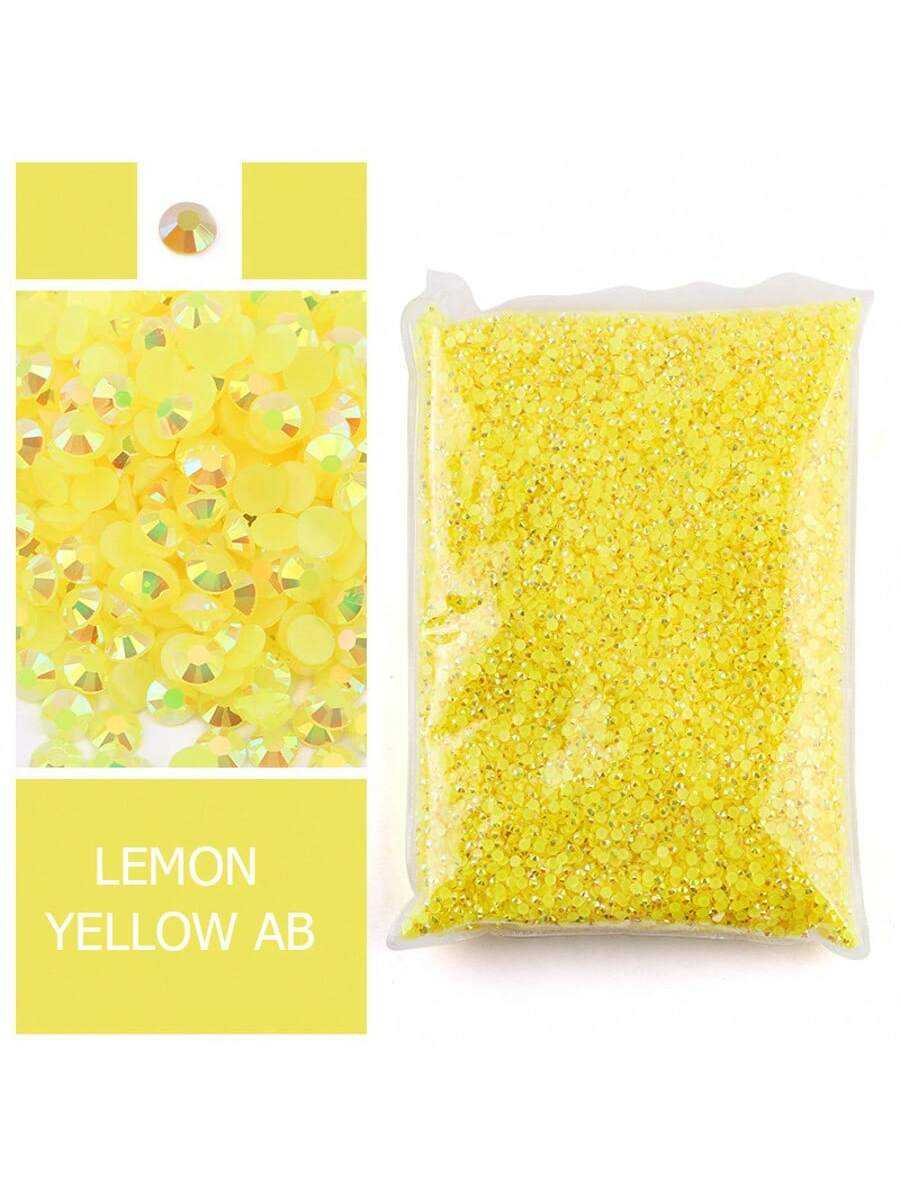 Resin Art Quantity - Lemon yellow Resin Rhinestones,Non Hotfix Large