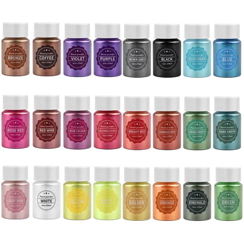 Pearl Powder Resin - 24 Coloers 10g Pearl Powder UV