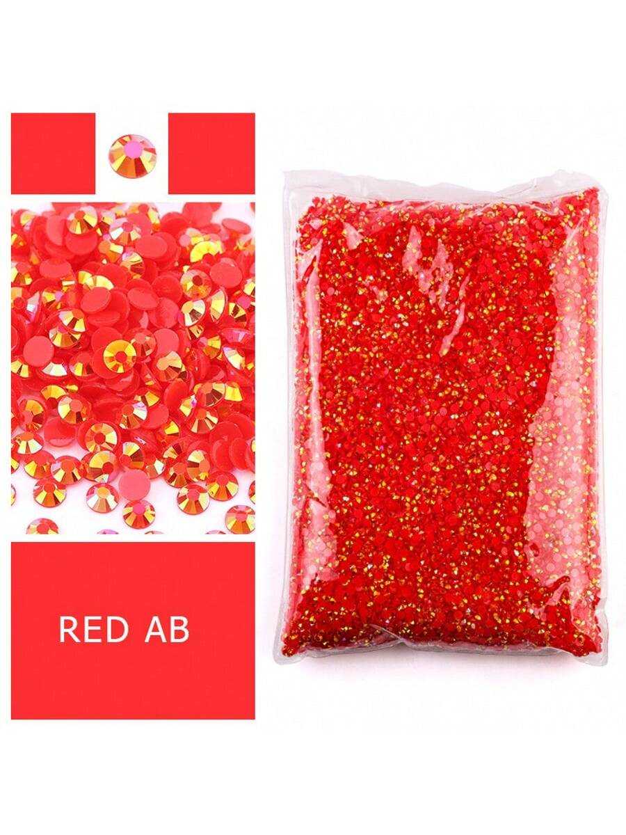 Resin Art Quantity - Red Flatback Resin Rhinestones,Non Hotfix Large