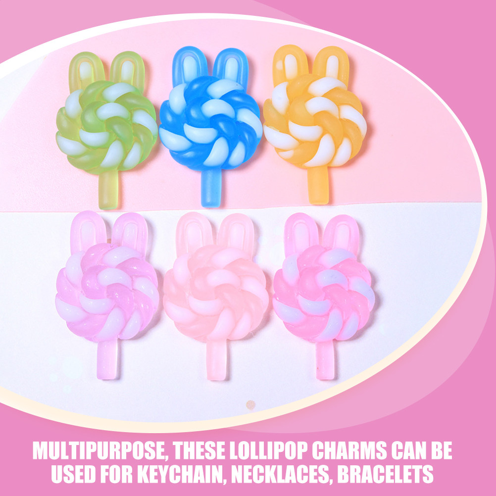 24Pcs Cute Cartoon Lollipop Ch - Resin Art Keychain ulasan dan harga