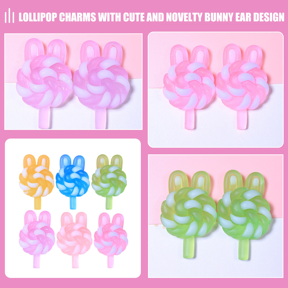 24Pcs Cute Cartoon Lollipop Ch - Resin Art Keychain ulasan dan harga