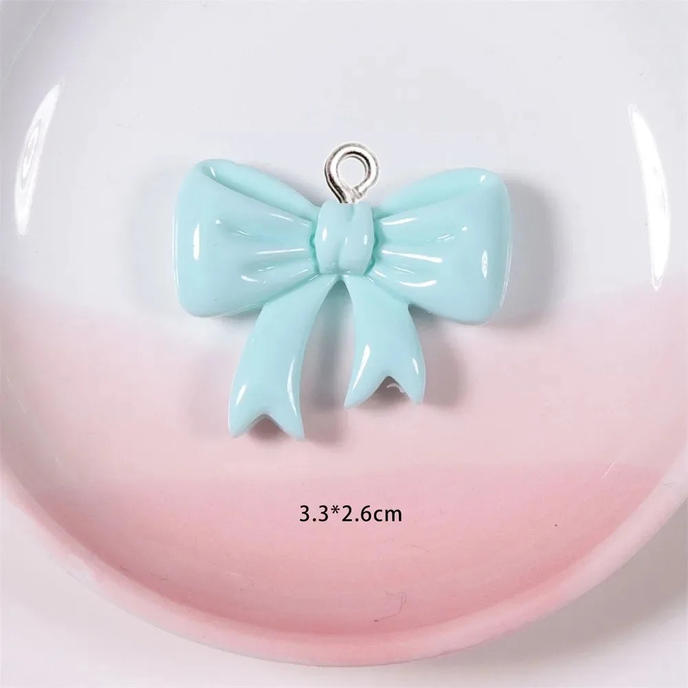 10 Pieces Candy Color Bow Resi - Resin Art Keychain ulasan dan harga