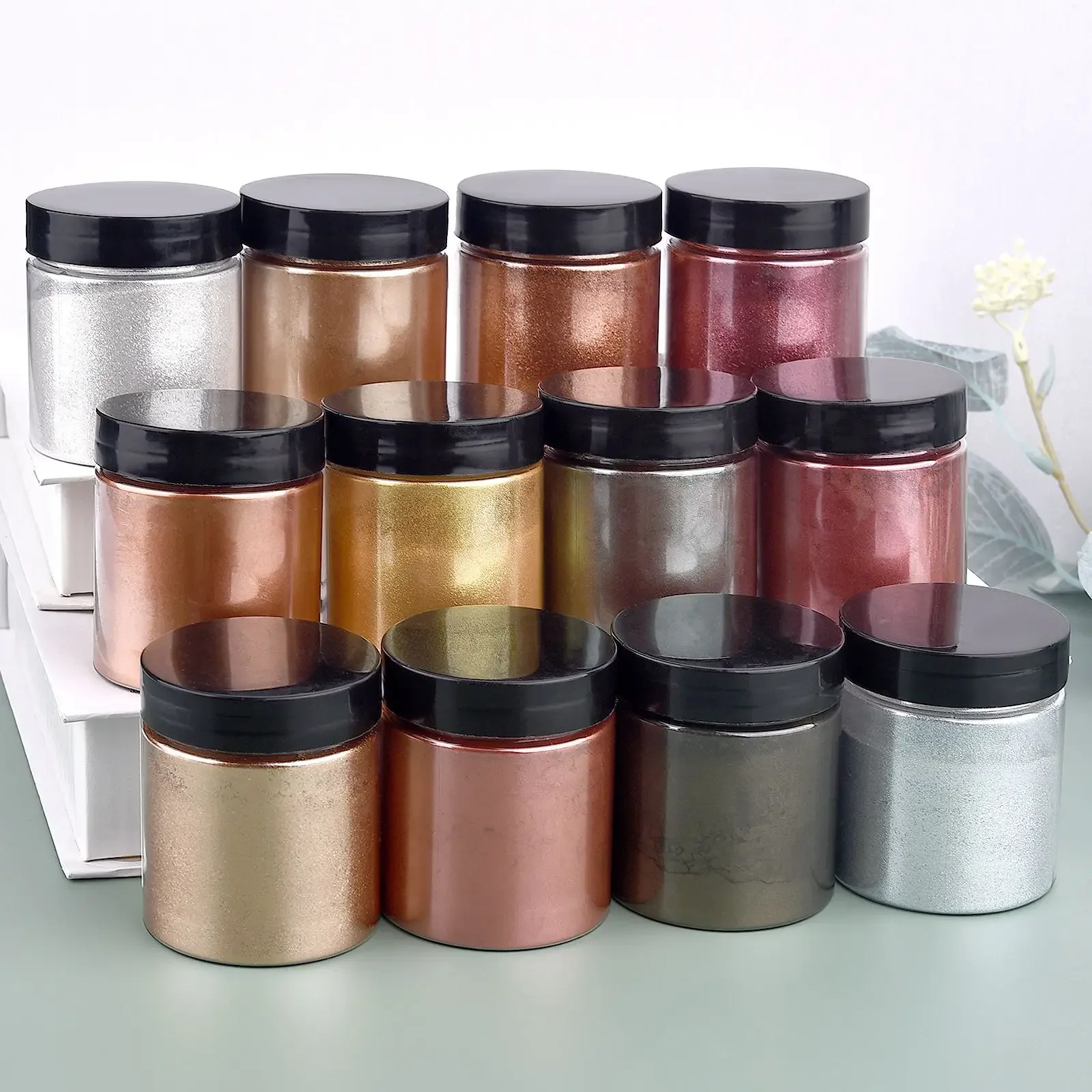 50g/Bottle Metallic Glitter Po - Pearl Powder Resin ulasan dan harga