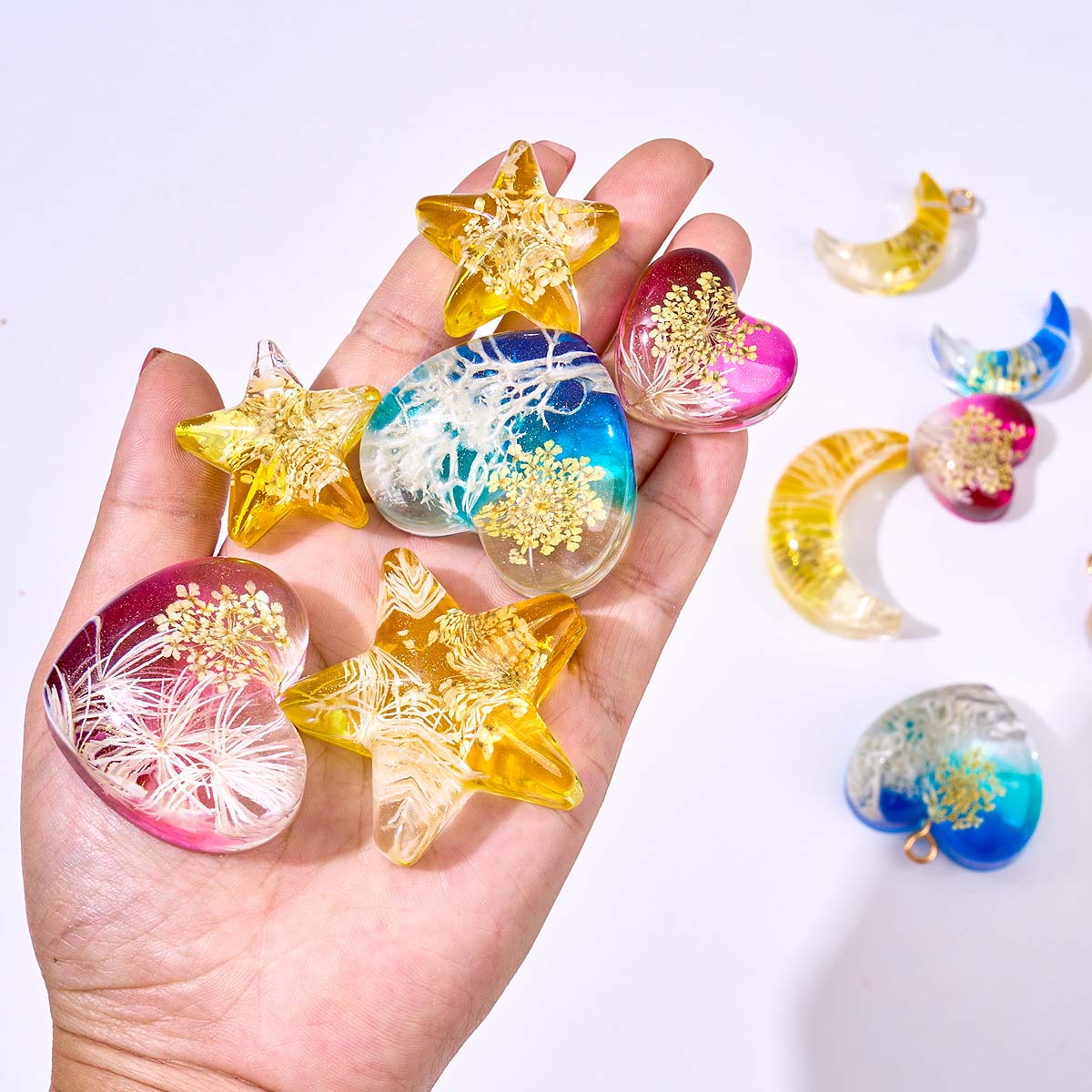 Heart Star Moon Pendant Silico - Resin Art Mould ulasan dan harga