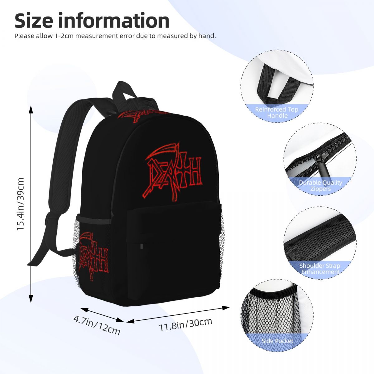 Death Band Logo Backpack Stude - Resin Art Logo ulasan dan harga