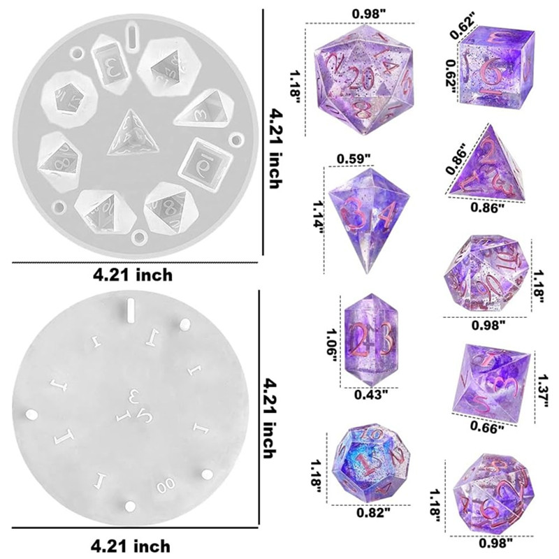 DIY DND Sharp Edge Dice Silico - Resin Art Mould ulasan dan harga
