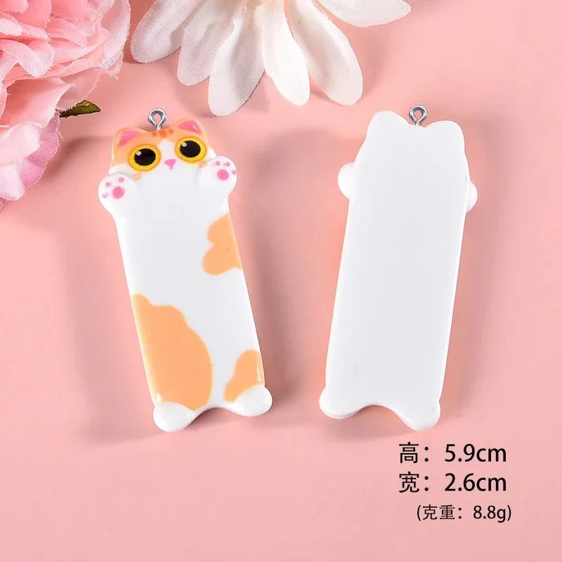 5pcs Lovely Cartoon Cat Resin  - Resin Art Keychain ulasan dan harga