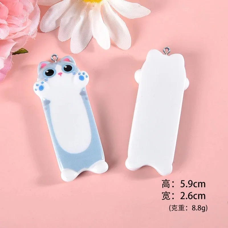 5pcs Lovely Cartoon Cat Resin  - Resin Art Keychain ulasan dan harga