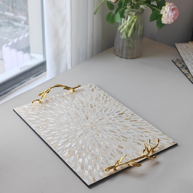 Vintage Luxury Shell Decorativ - Resin Art Tray ulasan dan harga
