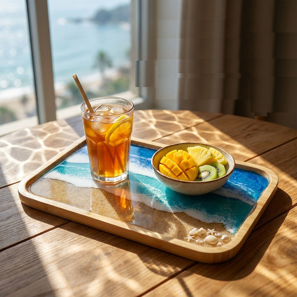 Epoxy Resin Ocean Art Decorati - Resin Art Coffee Table ulasan dan harga