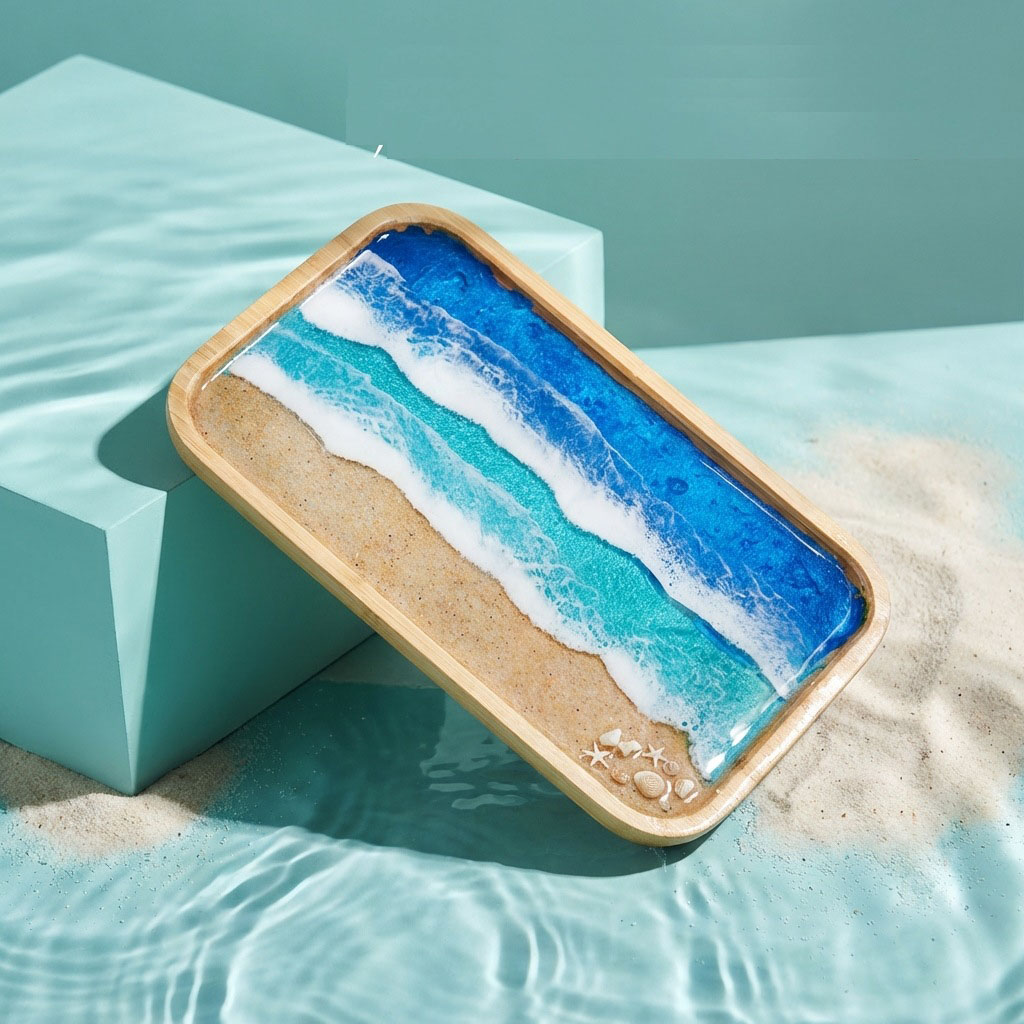 Epoxy Resin Ocean Art Decorati - Resin Art Coffee Table ulasan dan harga
