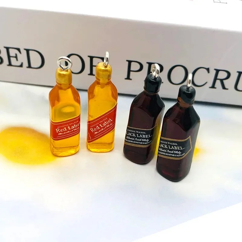10Pcs Tiny Wine Bar Bottle Res - Resin Art Keychain ulasan dan harga