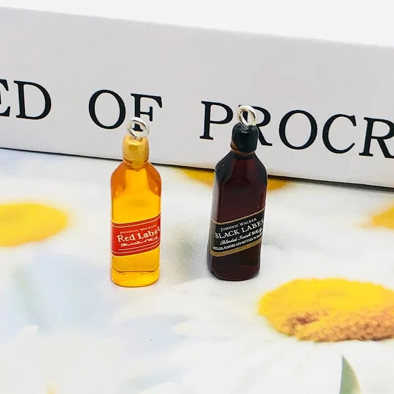 10Pcs Tiny Wine Bar Bottle Res - Resin Art Keychain ulasan dan harga