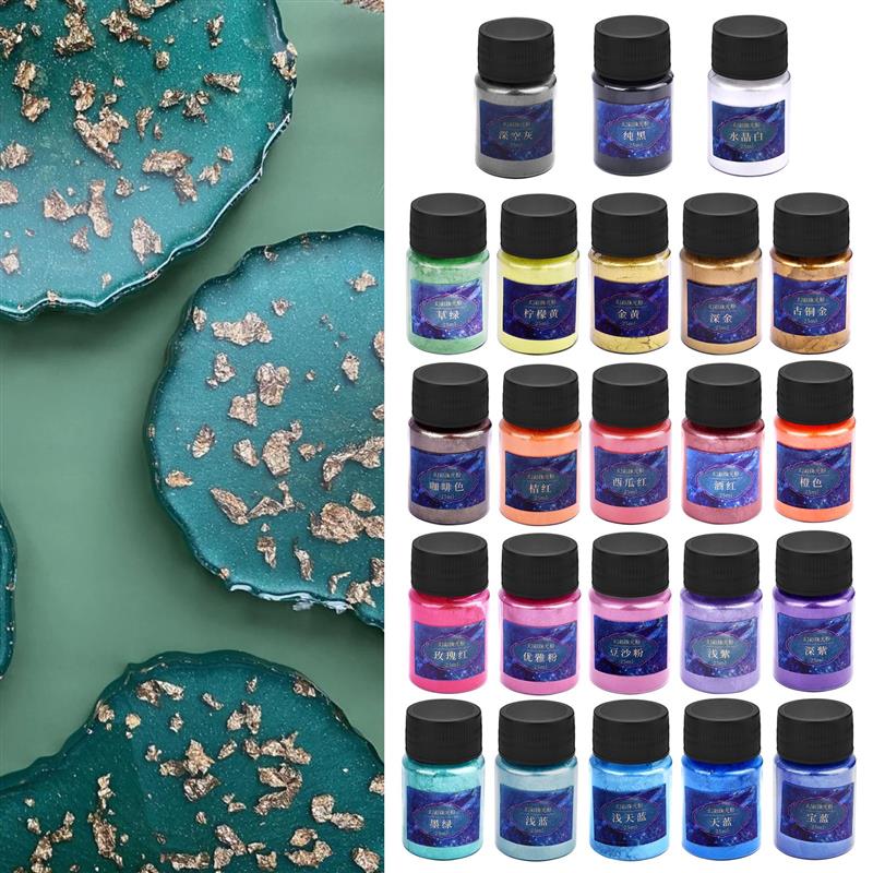 24Colors Epoxy Resin Dye Mica  - Pearl Powder Resin ulasan dan harga