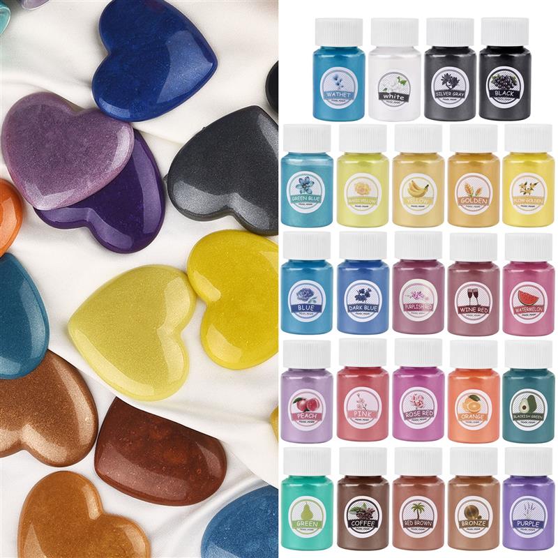 24Colors Epoxy Resin Dye Mica  - Pearl Powder Resin ulasan dan harga