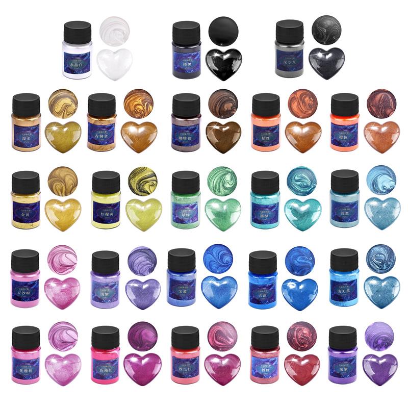 24Colors Epoxy Resin Dye Mica  - Pearl Powder Resin ulasan dan harga