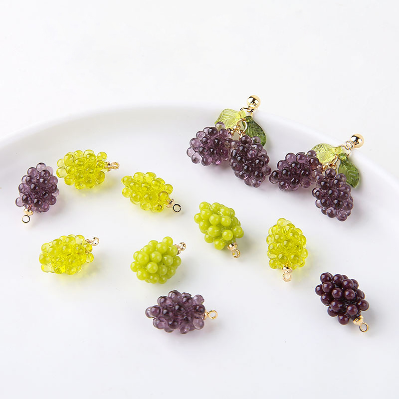6pcs Cute Little Grapes Resin  - Resin Art Keychain ulasan dan harga