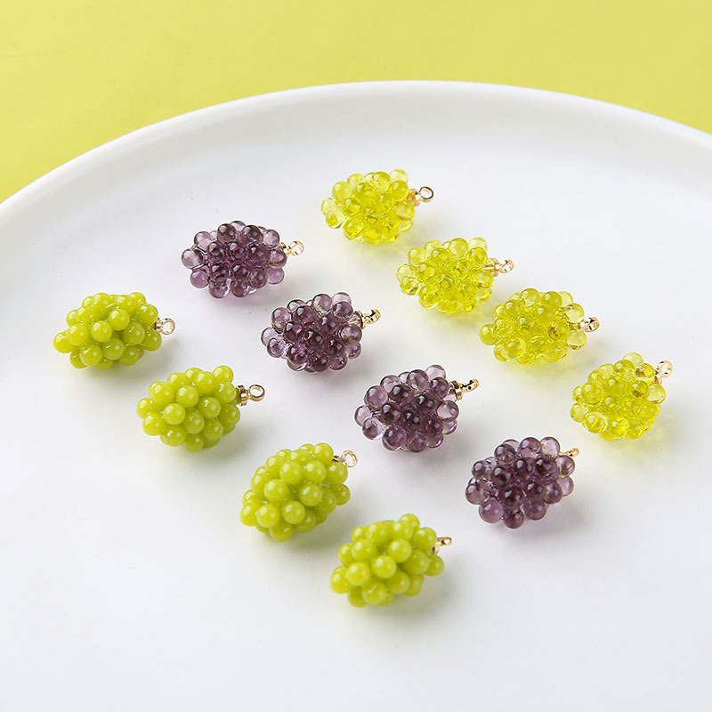 6pcs Cute Little Grapes Resin  - Resin Art Keychain ulasan dan harga