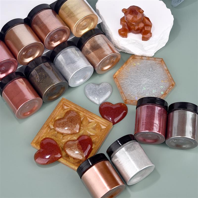 50g Shimmer Metallic Gold Silv - Pearl Powder Resin ulasan dan harga