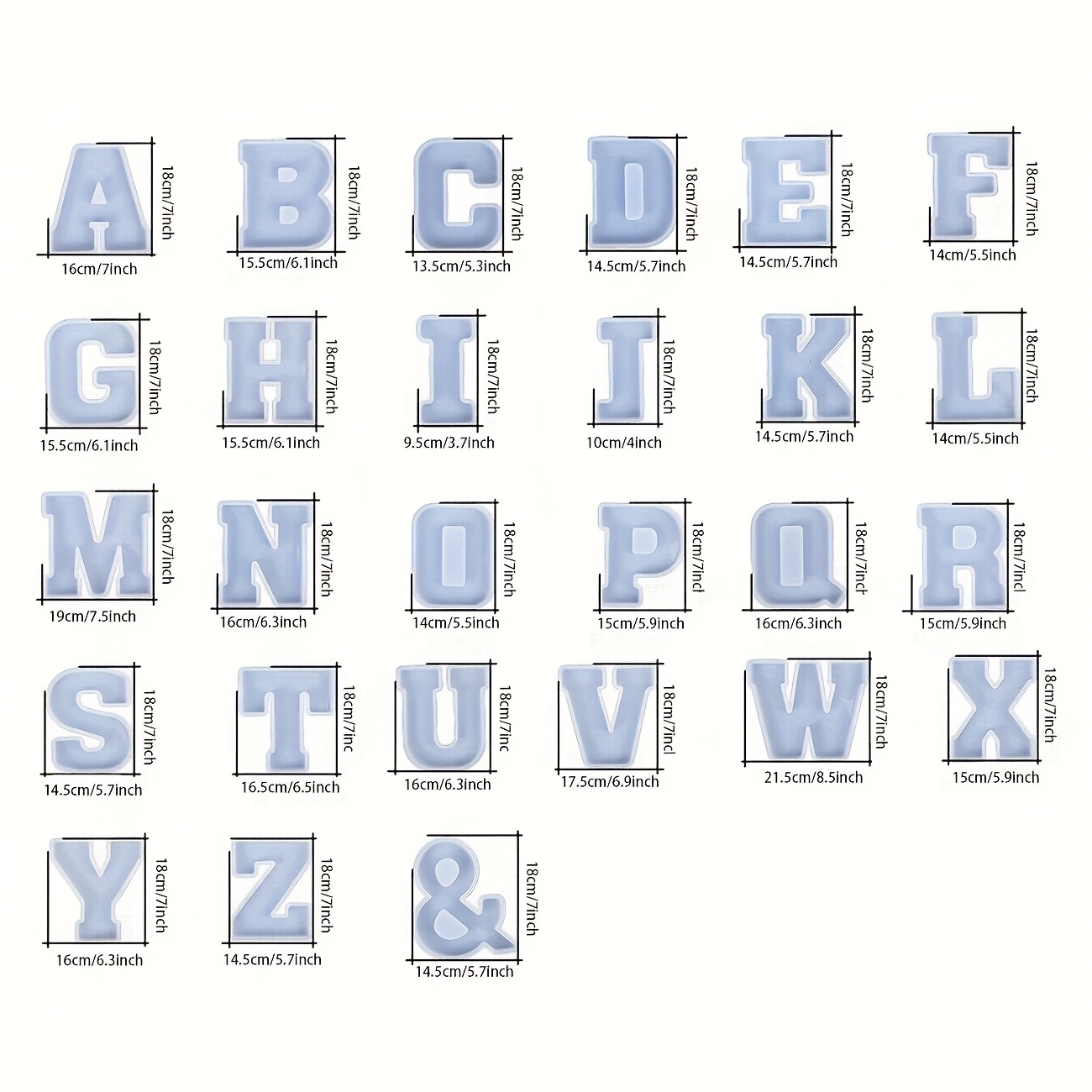 7-Inch Large Letter Resin Mold - Resin Art Logo ulasan dan harga
