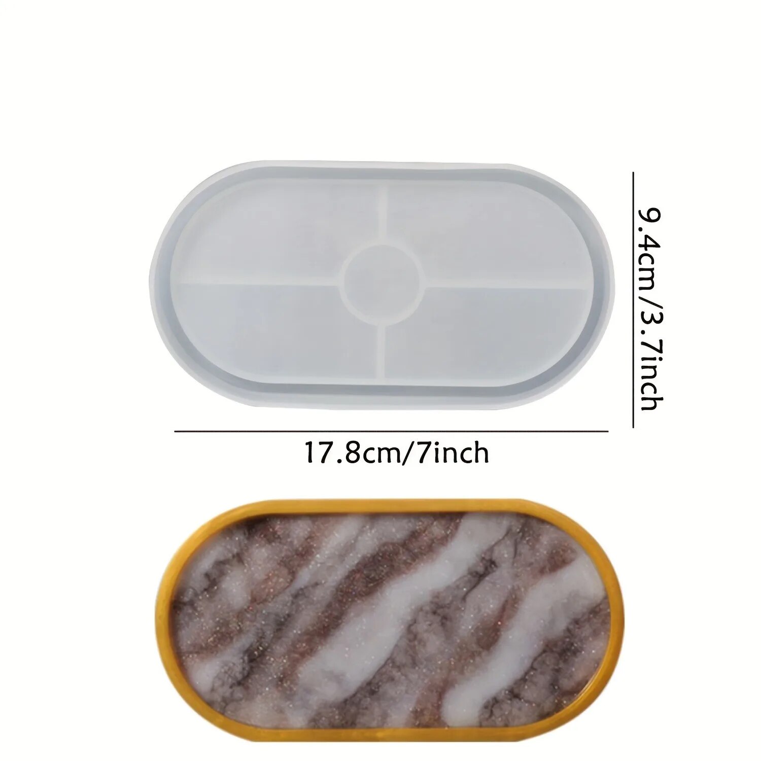 1pc Oval Coaster Epoxy Resin C - Resin Art Tray ulasan dan harga