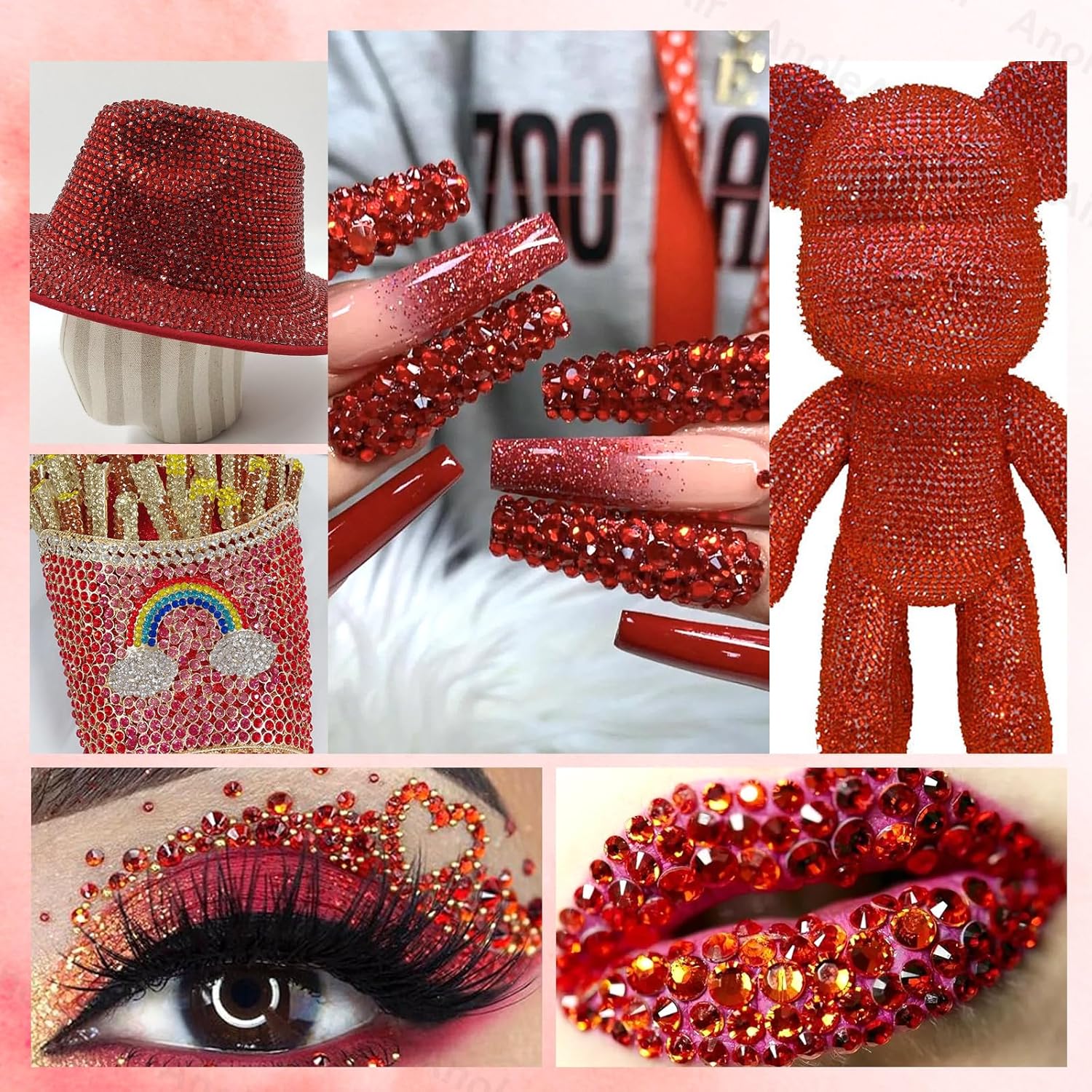 Red Flatback Resin Rhinestones - Resin Art Quantity ulasan dan harga